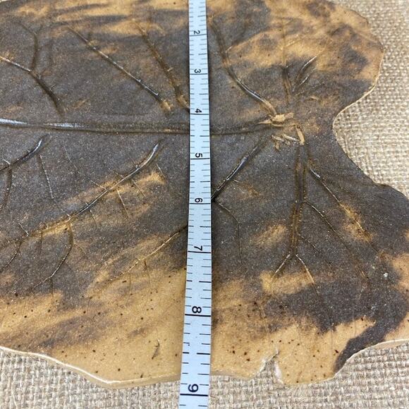 Art Pottery Leaf Impression Charcuterie Tray Platter Cheese Board Server - Picture 8 of 9